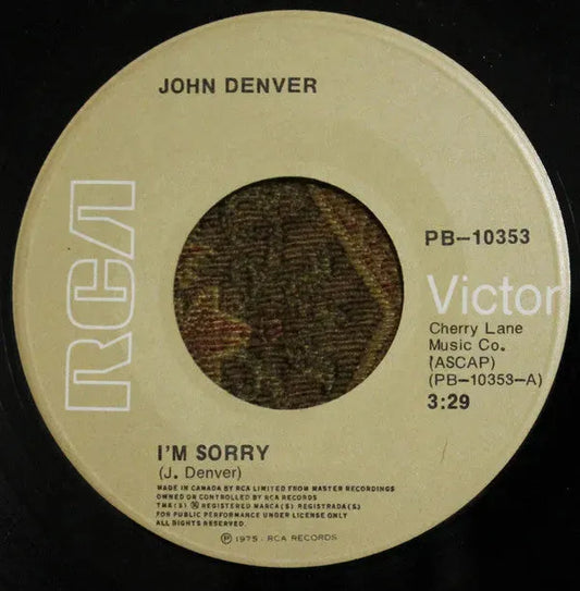 John Denver : I'm Sorry / Calypso (7")