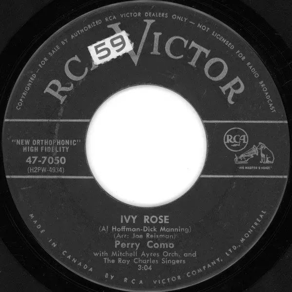 Perry Como With Mitchell Ayres And His Orchestra And The Ray Charles Singers : Just Born (To Be Your Baby) / Ivy Rose (7")