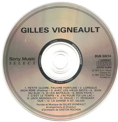 Gilles Vigneault : Gilles Vigneault (CD, Album, RE)