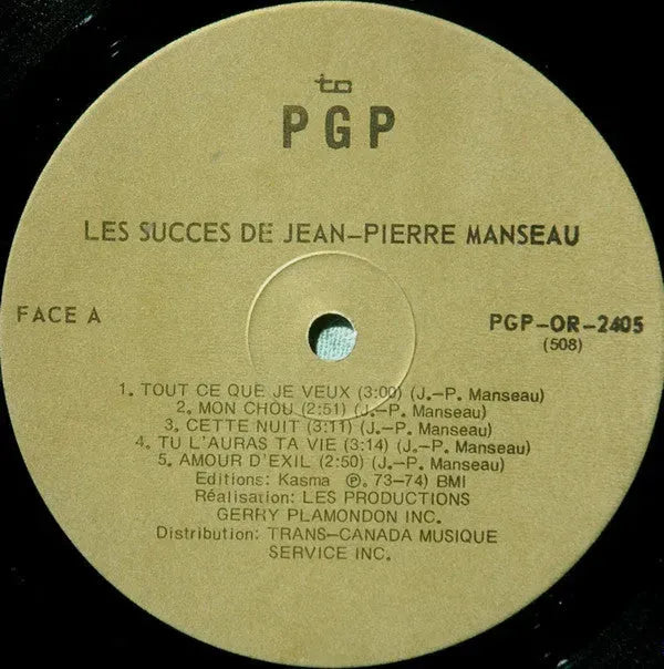 Jean-Pierre Manseau : Les Succès De Jean-Pierre Manseau (LP, Album)