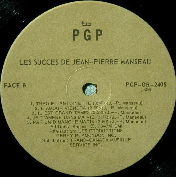 Jean-Pierre Manseau : Les Succès De Jean-Pierre Manseau (LP, Album)