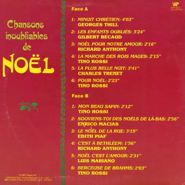 Various : Chansons Inoubliables De Noel, Volume 2 (LP, Comp)