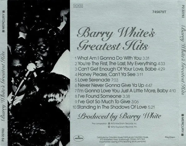 Barry White : Barry White's Greatest Hits (CD, Comp, Club)