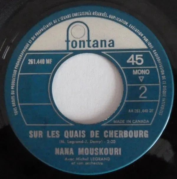 Nana Mouskouri : Les Parapluies De Cherbourg (7", Mono)