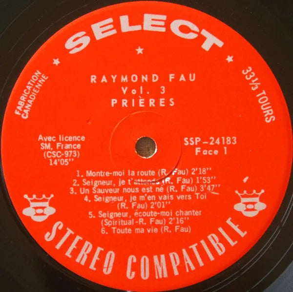 Raymond Fau : Vol.3 -  "Prières" (LP, Album)