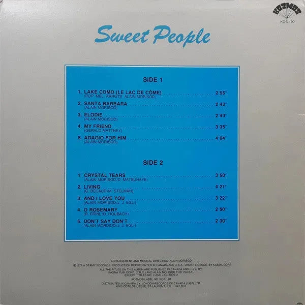 Sweet People : Lake Como (Le Lac De Côme) (LP, Album)