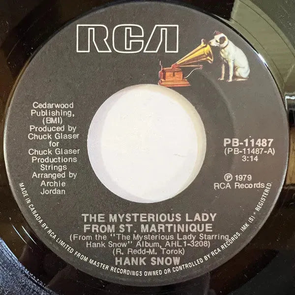 Hank Snow : The Mysterious Lady From St. Martinique (7", Single)