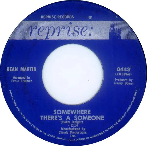 Dean Martin : Somewhere There's A Someone / That Old Clock On The Wall (7")