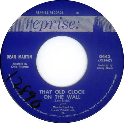 Dean Martin : Somewhere There's A Someone / That Old Clock On The Wall (7")