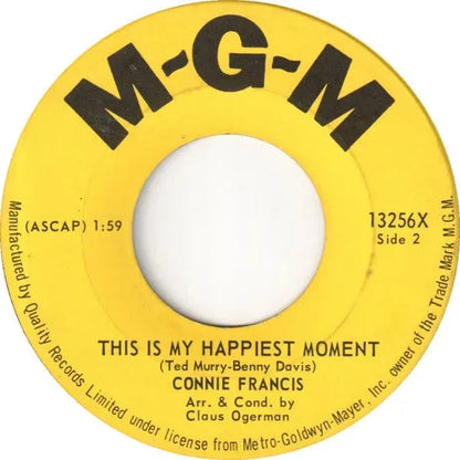 Connie Francis : Looking For Love / This Is My Happiest Moment (7", Single)