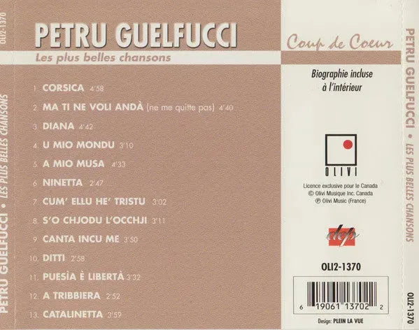 Petru Guelfucci : Les Plus Belles Chansons (CD, Comp, RM)