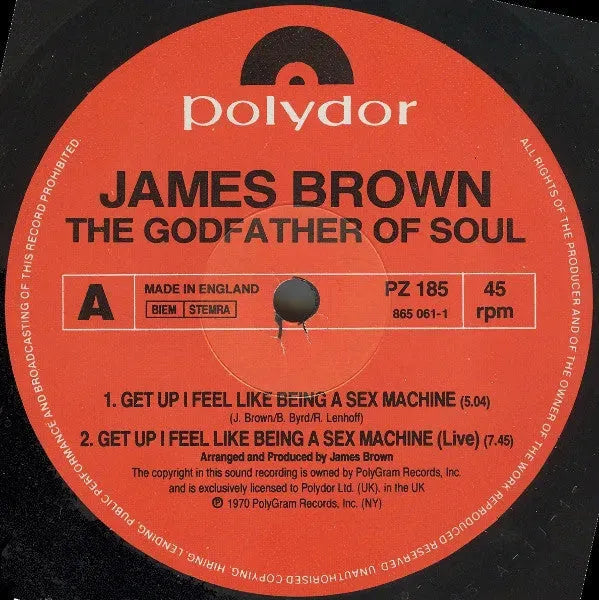 James Brown : Get Up (I Feel Like Being A) Sex Machine (1991 EQ'd Version) (12")