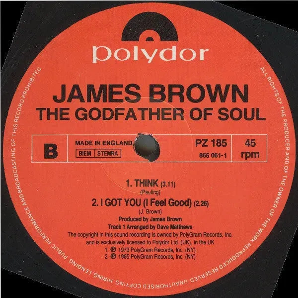 James Brown : Get Up (I Feel Like Being A) Sex Machine (1991 EQ'd Version) (12")