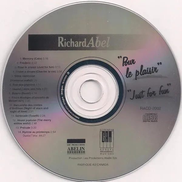 Richard Abel : Pour Le Plaisir - Just For Fun (CD, Album)