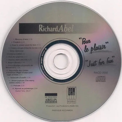 Richard Abel : Pour Le Plaisir - Just For Fun (CD, Album)