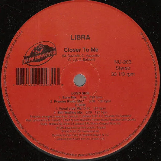 Libra (5) : Closer To Me (12", Maxi)