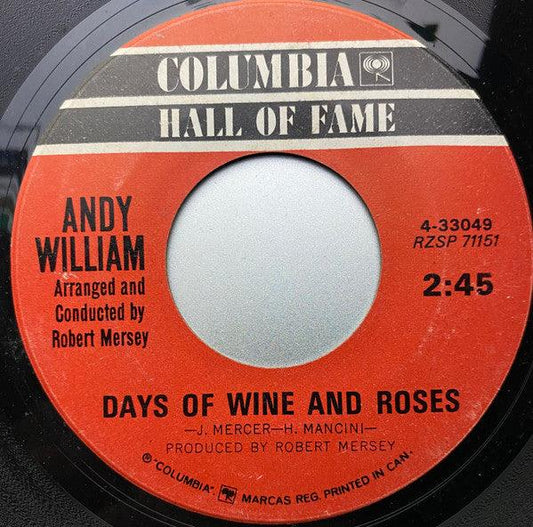 Andy Williams - Days Of Wine And Roses / Moon River (7") - 75music