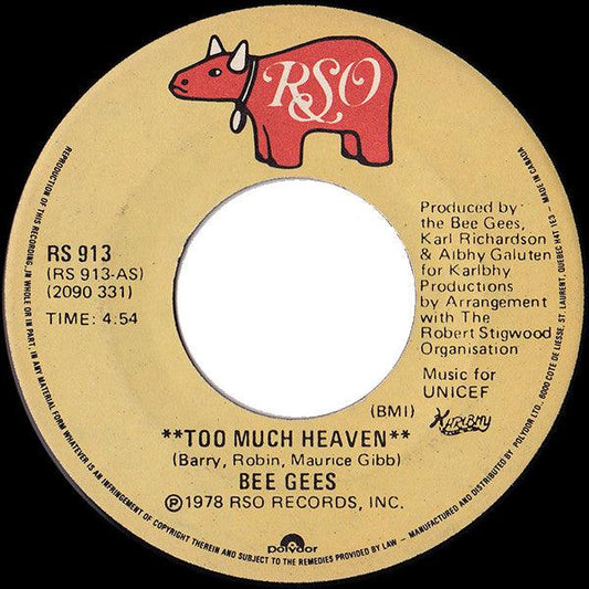 Bee Gees - Too Much Heaven (7", Single) - 75music