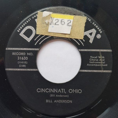 Bill Anderson - Cincinnati, Ohio (7", Single) - 75music