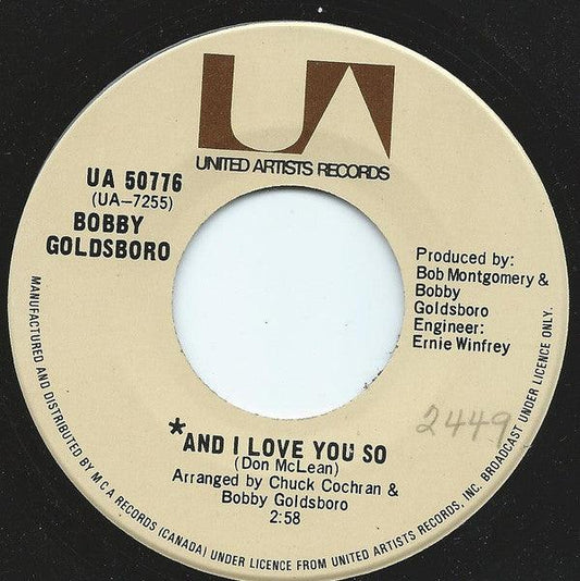 Bobby Goldsboro - And I Love You So (7", Mono) - 75music