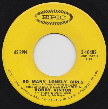 Bobby Vinton - The Days Of Sand And Shovels / So Many Lonely Girls (7", Single) - 75music