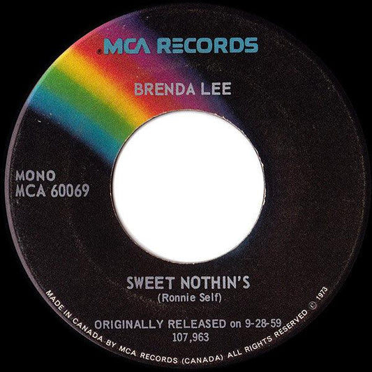 Brenda Lee - Sweet Nothin's / I Want To Be Wanted (7", Single) - 75music