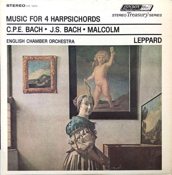 Carl Philipp Emanuel Bach, Johann Sebastian Bach, English Chamber Orchestra, Raymond Leppard - Music For 4 Harpsichords (LP, Album, RE, RP) - 75music