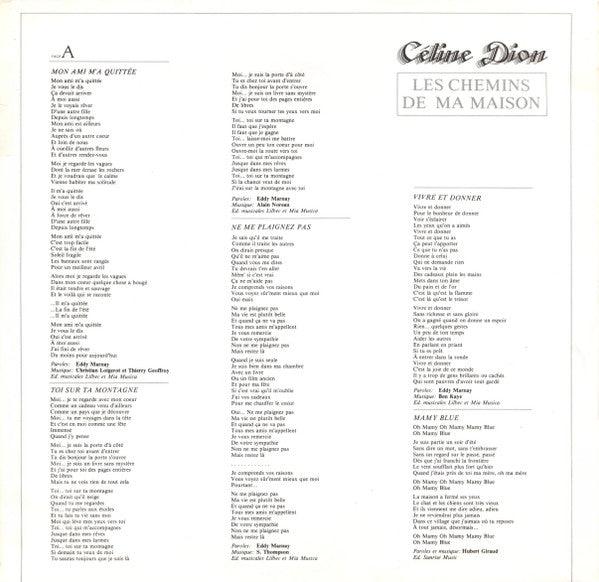 Céline Dion - Les Chemins De Ma Maison (LP, Album) - 75music