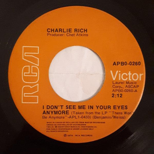 Charlie Rich - I Don't See Me In Your Eyes Anymore (7") - 75music