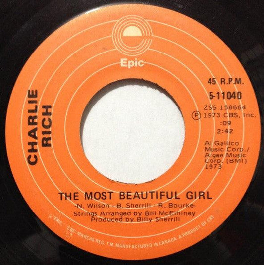 Charlie Rich - The Most Beautiful Girl (7") - 75music