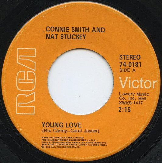 Connie Smith And Nat Stuckey - Young Love (7", Single) - 75music