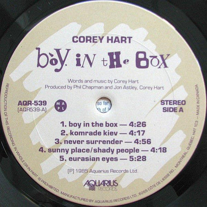 Corey Hart - Boy In The Box (LP, Album) - 75music