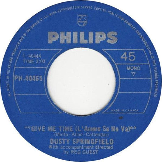 Dusty Springfield - The Look Of Love / Give Me Time (L'Amore Se Ne Va) (7", Single) - 75music