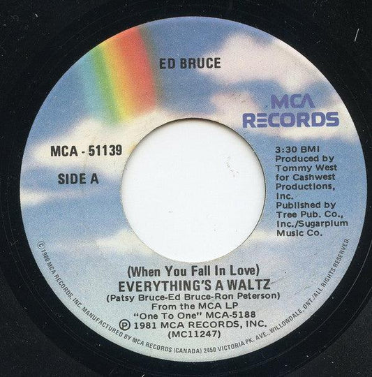 Ed Bruce - (When You Fall In Love) Everything's A Waltz / Thirty-Nine And Holding (7", Single) - 75music