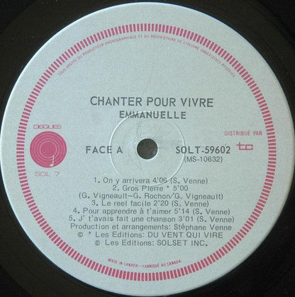 Emmanuëlle - Chanter Pour Vivre (LP) - 75music