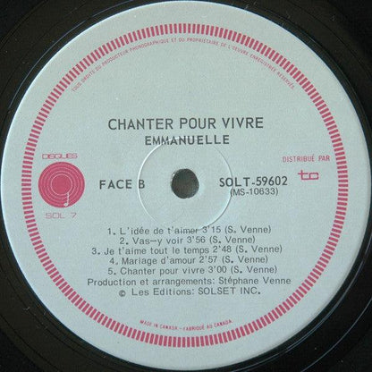 Emmanuëlle - Chanter Pour Vivre (LP) - 75music