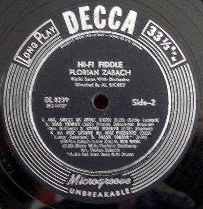 Florian Zabach - Hi Fi Fiddle, Violin Solo With Orchestra (LP, Album, Mono) - 75music