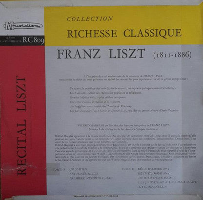 Franz Liszt, Wilfrid Maggiar - Récital Liszt (LP, Mono) - 75music