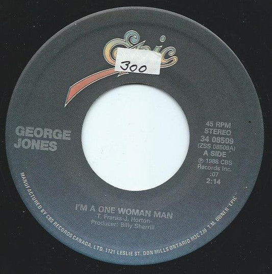 George Jones - I'm A One Woman Man / Pretty Little Lady From Beaumont Texas (7", Single) - 75music