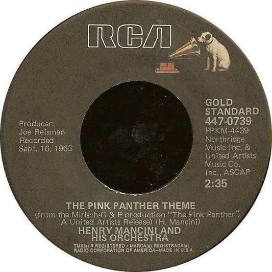 Henry Mancini And His Orchestra / Henry Mancini And His Orchestra And The Henry Mancini Chorus - The Pink Panther Theme / Dear Heart (7", Single, RE, Ind) - 75music