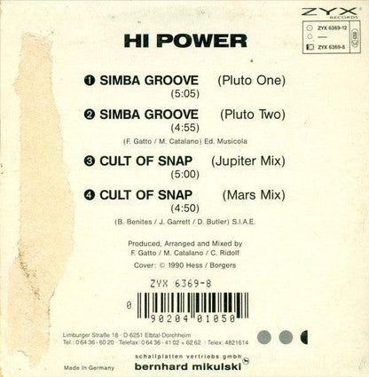Hi Power - Simba Groove - Cult Of Snap (CD, Maxi) - 75music