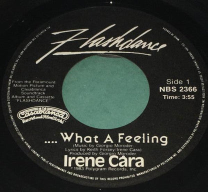 Irene Cara / Helen St. John - Flashdance... What A Feeling / Love Theme From Flashdance (7", Single) - 75music - Canada's Online Record Store