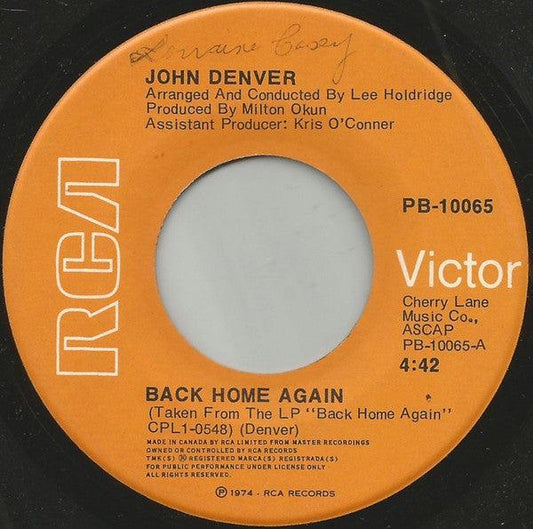 John Denver - Back Home Again (7", Single) - 75music