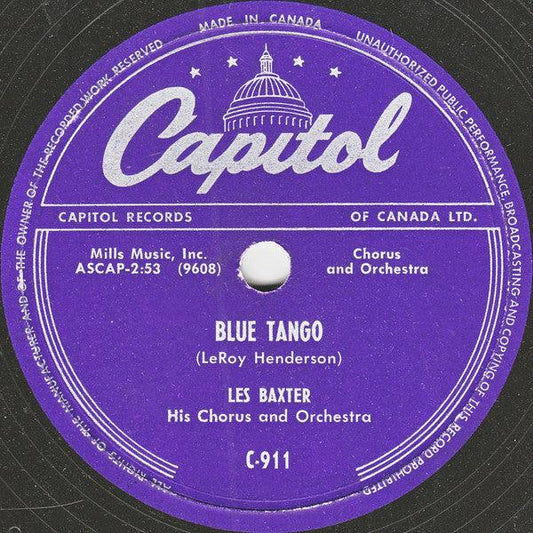 Les Baxter, His Chorus And Orchestra - Blue Tango / Please, Mr. Sun (Shellac, 10") - 75music