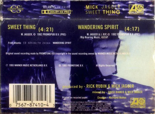 Mick Jagger - Sweet Thing (Cass, Single, Dol) - 75music - Canada's Online Record Store