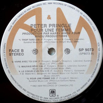 Peter Pringle - Pour Une Femme (LP, Album) - 75music