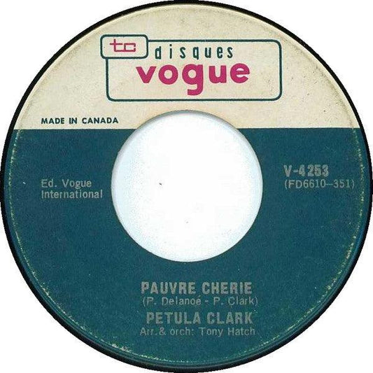Petula Clark - Pauvre Chérie (7", Single) - 75music