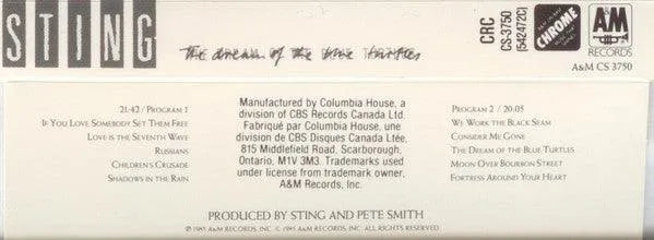 Sting - The Dream Of The Blue Turtles (Cass, Album, Club, CrO) - 75music - Canada's Online Record Store