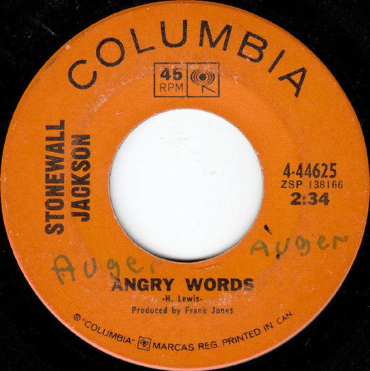 Stonewall Jackson - Angry Words (7", Single) - 75music
