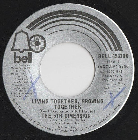 The Fifth Dimension - Living Together, Growing Together (7", Single) - 75music